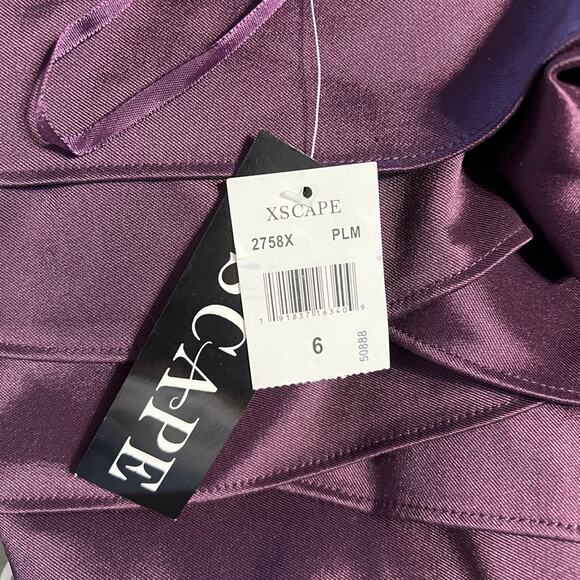 Xscape Purple Off-Shoulder Peplum Gown - Picture 5 of 7